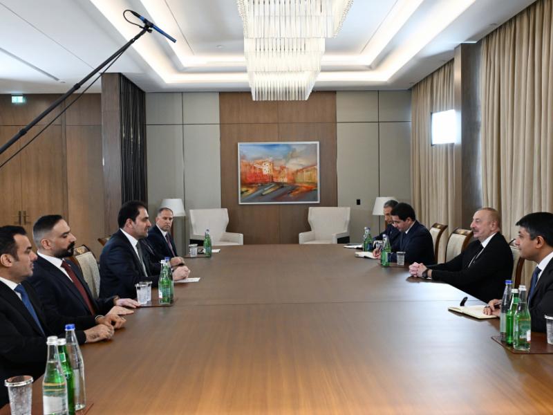 Prezident İlham Əliyev İraq Parlamentinin sədrini qəbul edib 