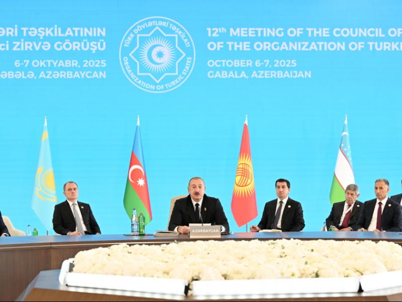 Qəbələdə Türk Dövlətləri Təşkilatının Dövlət Başçıları Şurasının 12-ci Zirvə Görüşü keçirilir Prezident İlham Əliyev tədbirdə çıxış edib